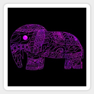 black pattern elephant ecopop Sticker
